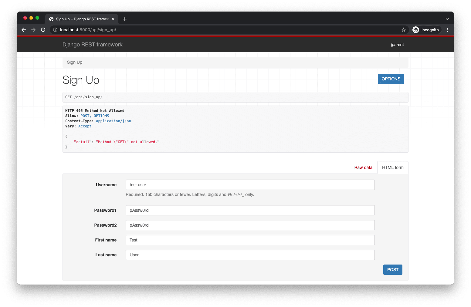 drf sign up user
